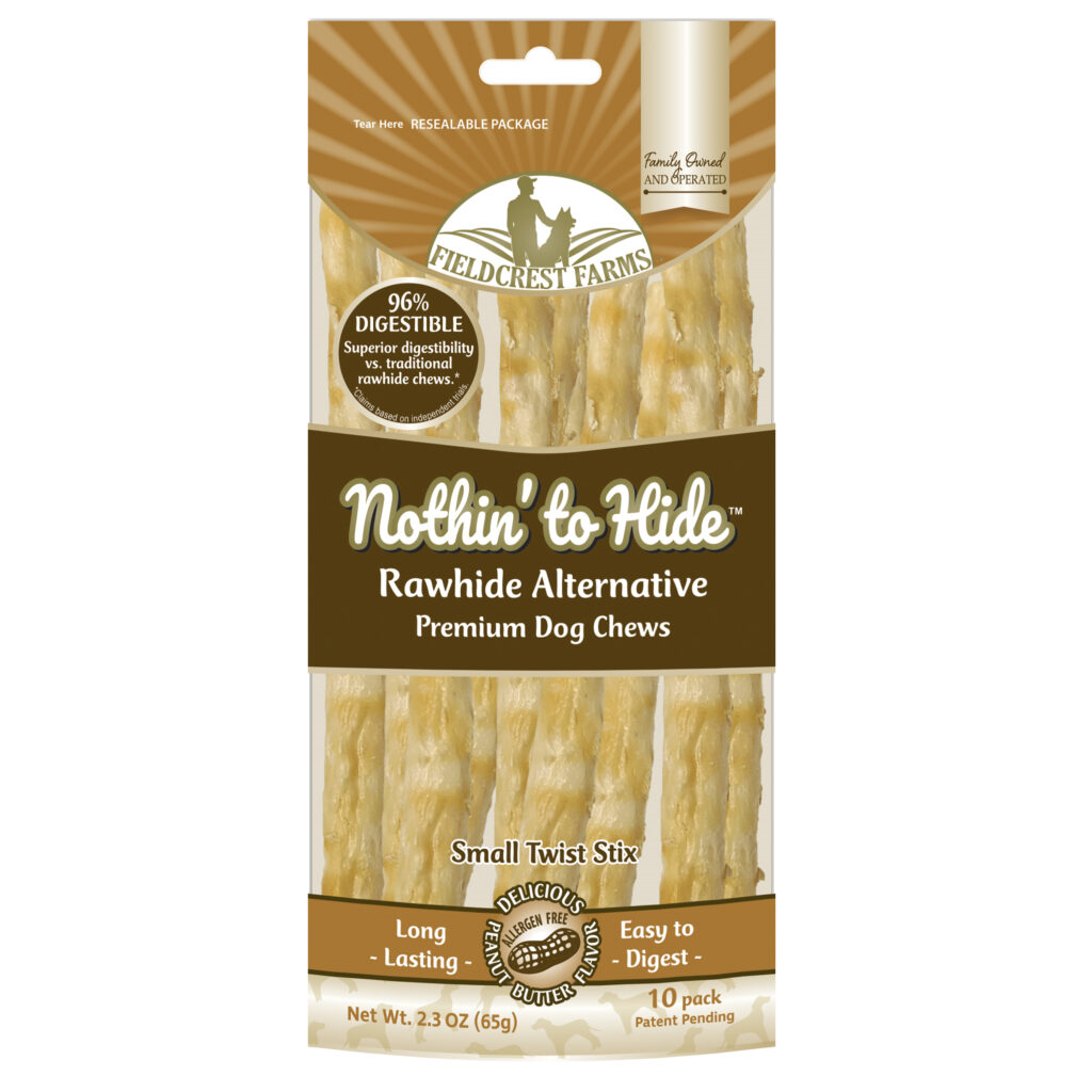 Fieldcrest Farms Nothin' to Hide Twist Stix Peanut Butter Dog Treats, Small, 10-pack