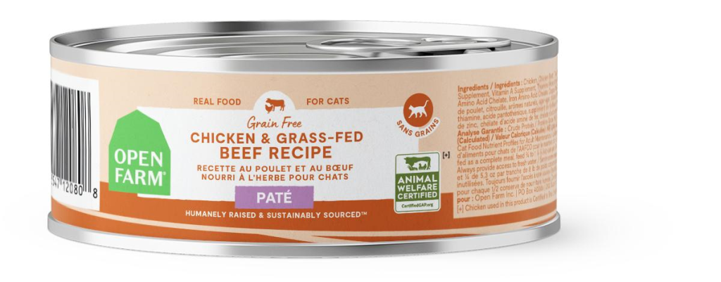 Open Farm Chicken & Grass-Fed Beef Grain-Free Wet Cat Food Can, 5.3-oz