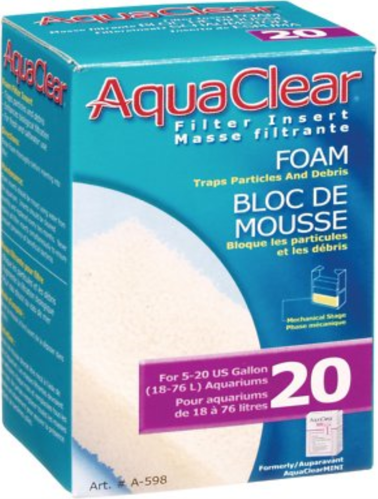 AquaClear Mini Foam Filter Insert, Size 20, 1-count