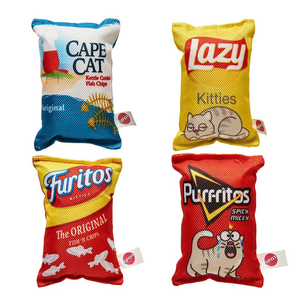 Ethical Pet Spot Fun Food Kitty Chips Catnip Cat Toy, Assorted, 5-in