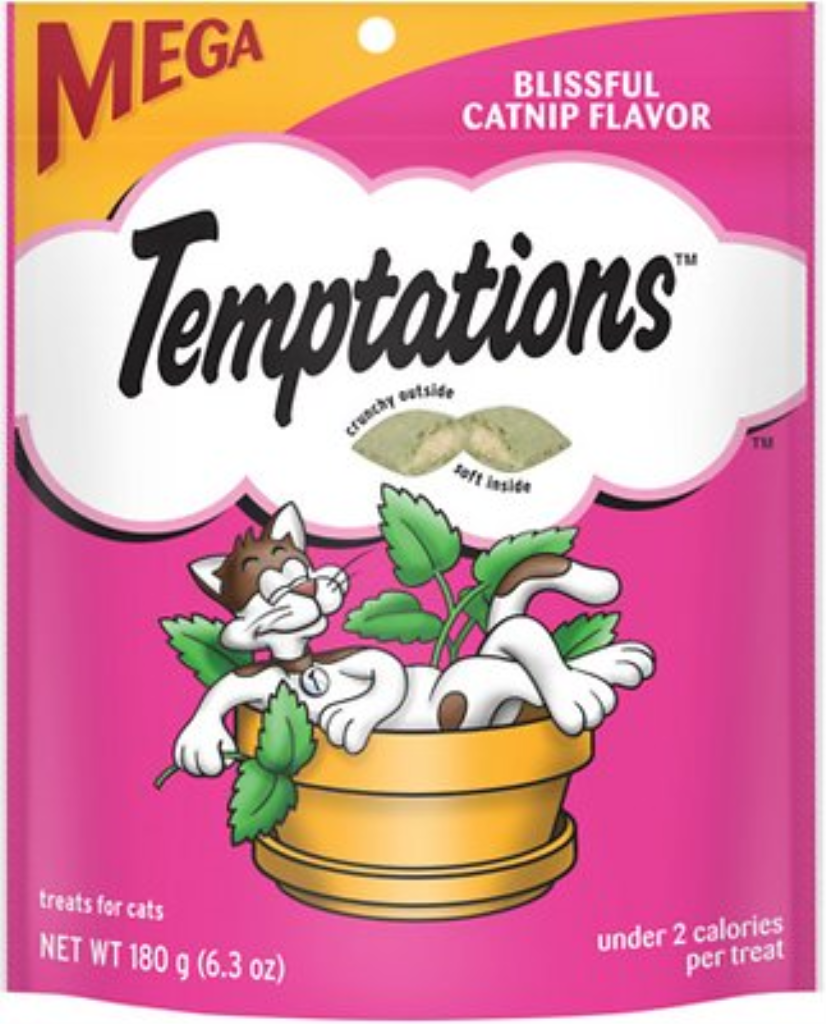 Temptations Blissful Catnip Flavor Cat Treats, 6.3-oz