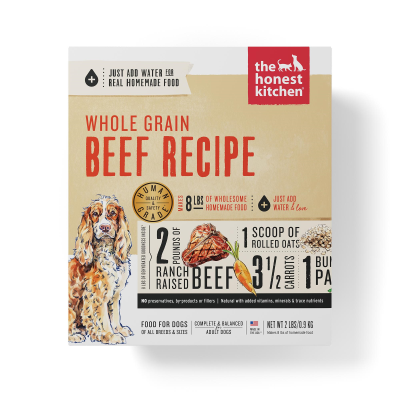 The Honest Kitchen Whole Grain Beef Recipe Dehydrated Dog Food, 2-lb box