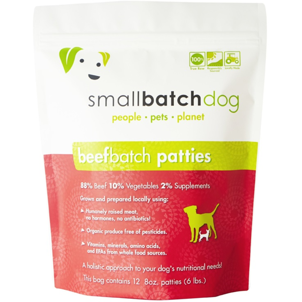 Small Batch Dog Beef Batch Patties Raw Frozen Dog Food, 6-lb