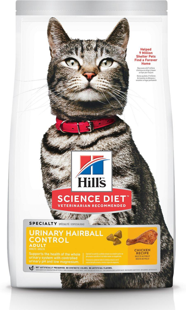 Hill's Science Diet Adult Urinary Hairball Control Dry Cat Food, 7-lb