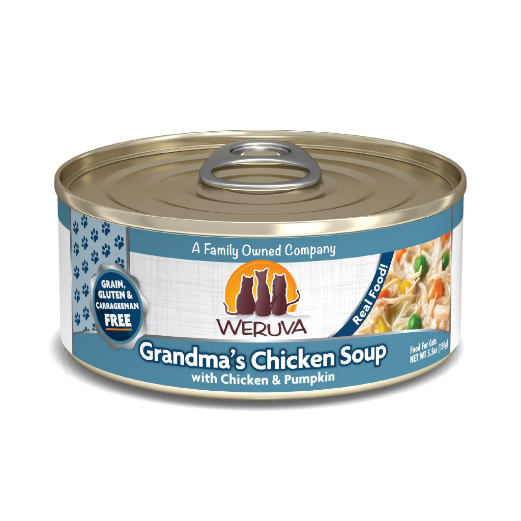 Weruva Classic Cat Grandma's Chicken Soup with Chicken & Pumpkin Wet Cat Food Can, 5.5-oz