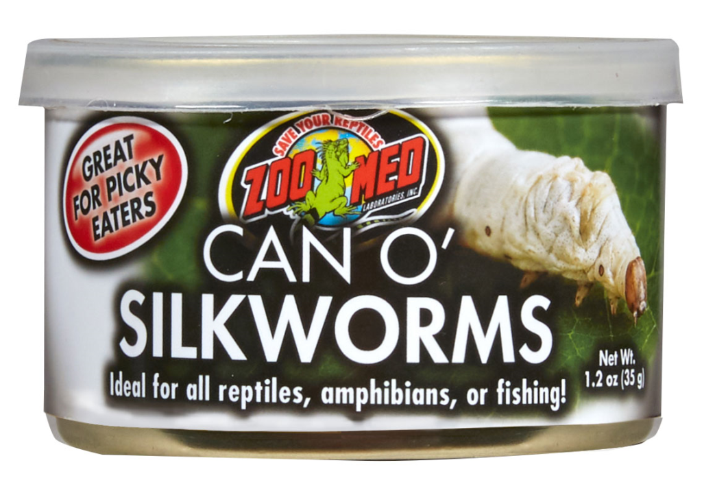 Zoo Med Can O' Silkworms Reptile & Amphibian Food, 1.2-oz