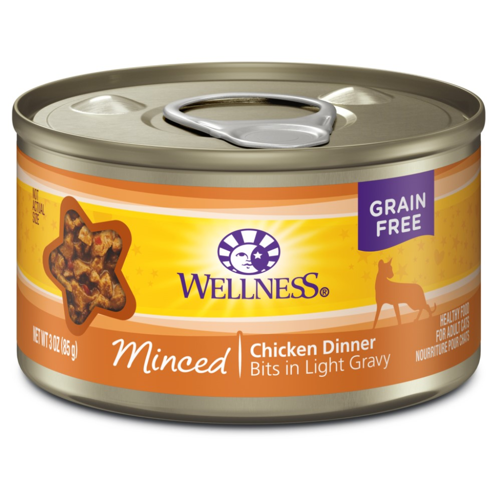 Wellness Complete Health Grain-Free Minced Chicken Dinner Wet Cat Food Cans, 3-oz