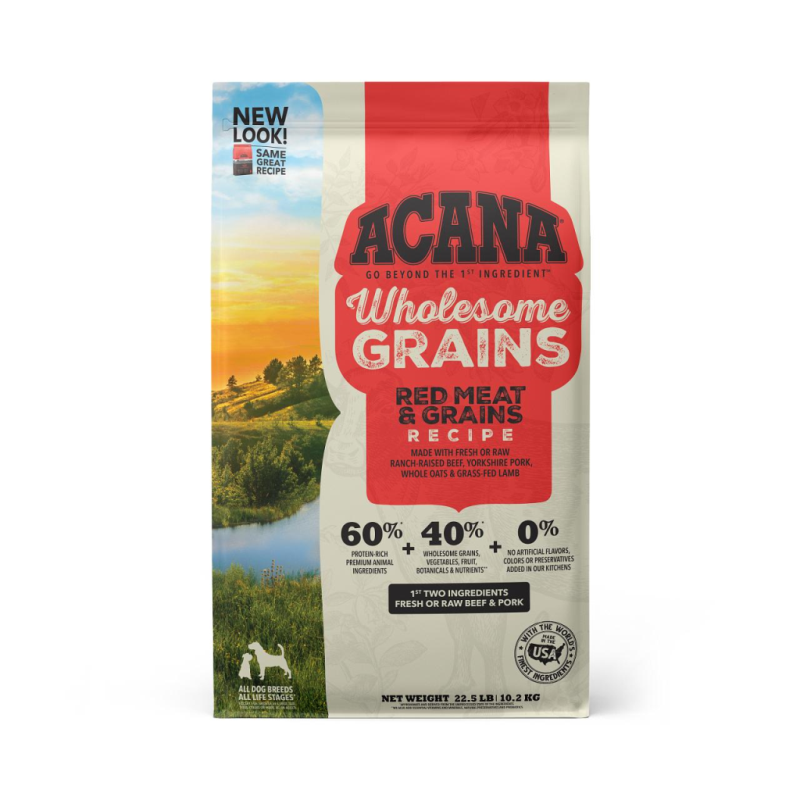 ACANA Wholesome Grains Red Meat & Grains Dry Dog Food, 22.5-lb - Blylee ...
