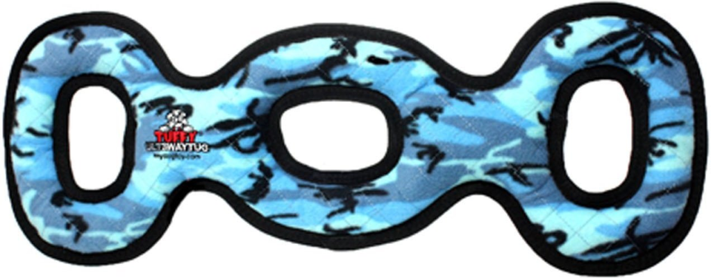 Tuffy Ultimate 3-Way Tug Dog Toy, Camo Blue