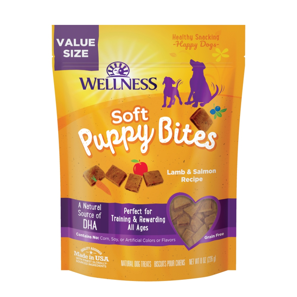 Wellness Soft Puppy Bites Lamb & Salmon Grain Free Dog Treats, 8-oz