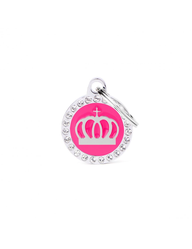MyFamily Glam Crown Pet ID Tag, Pink