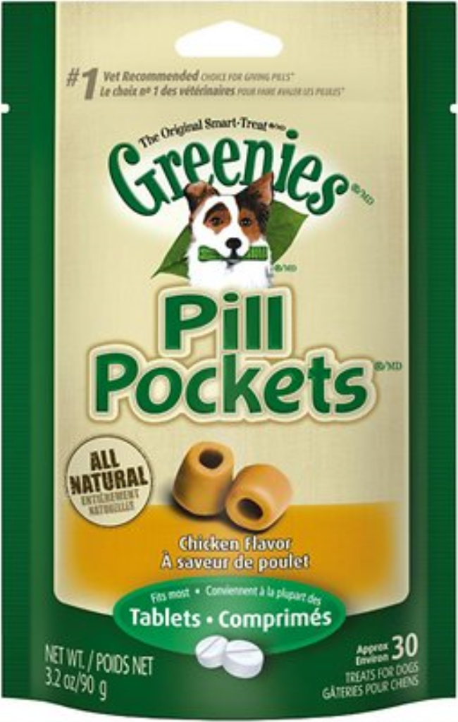Greenies Pill Pockets Canine Tablets Chicken Flavor Dog Treats, 30-count
