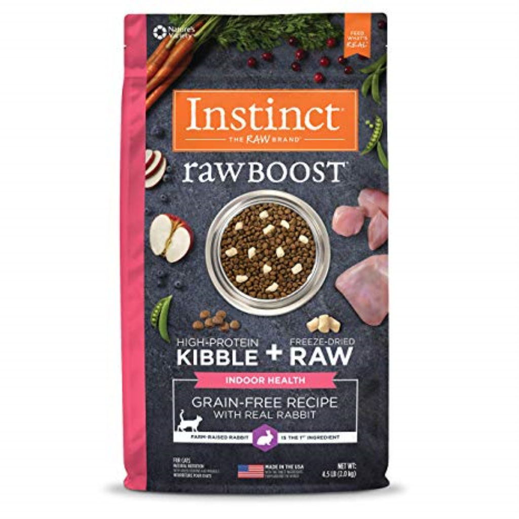Instinct Rawboost Indoor Grain-Free with Real Rabbit Dry Cat Food, 4.5-lb