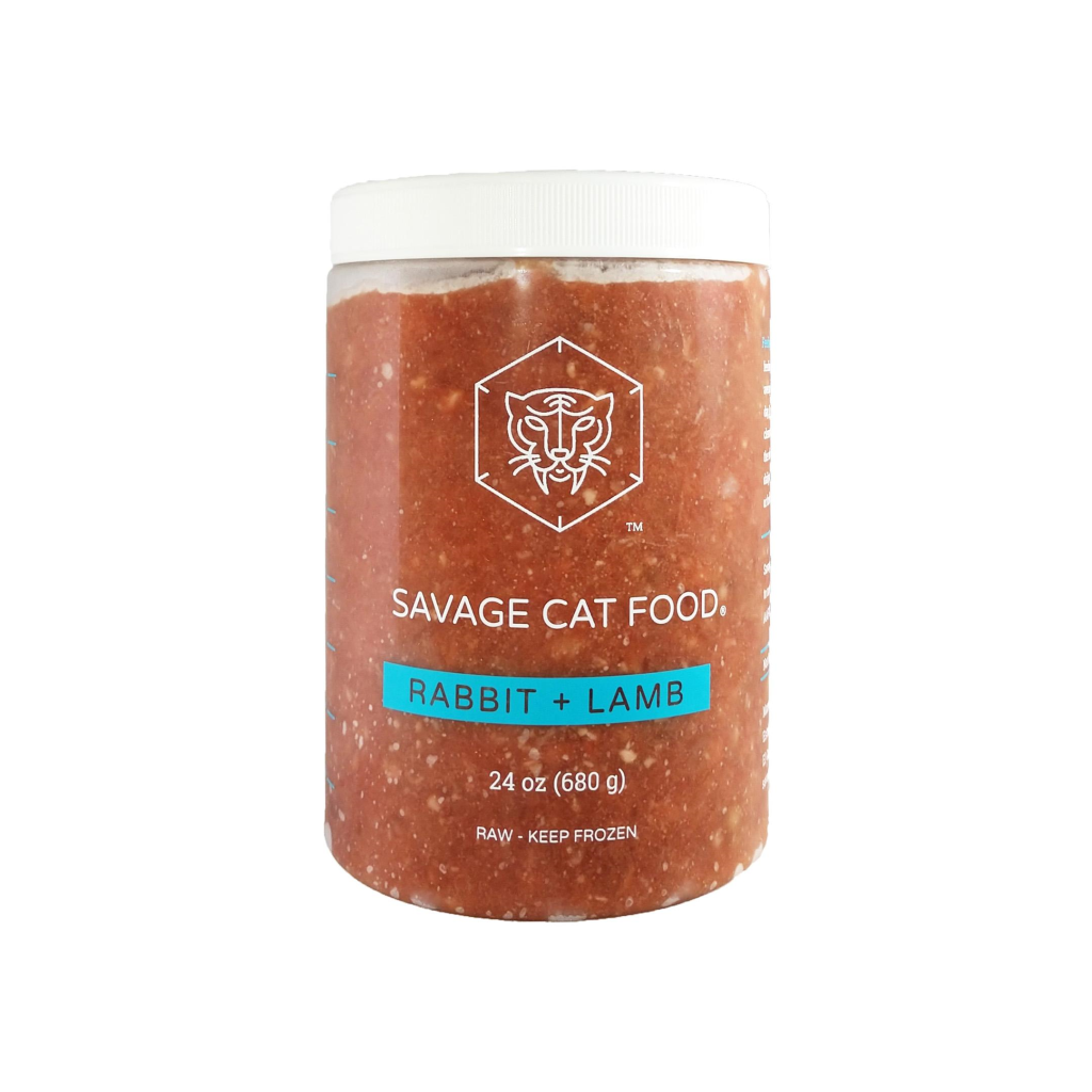 Savage Cat Food Rabbit + Lamb Frozen Cat Food, Large, 24-oz tub