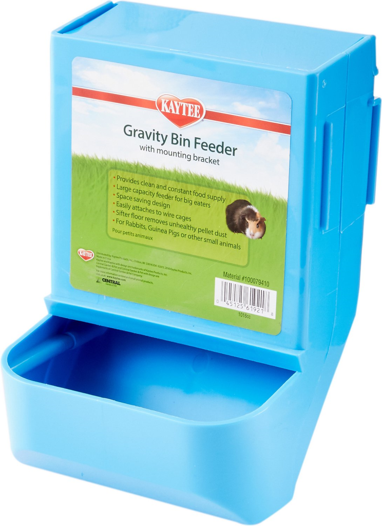 Kaytee Gravity Bin with Mounting Bracket Small Animal Feeder, 8.25-in