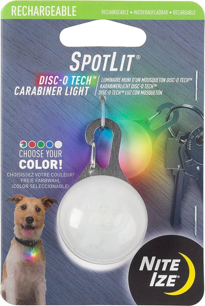 Nite Ize SpotLit Disc-O Tech Rechargeable Carabiner Light for Dog Collars