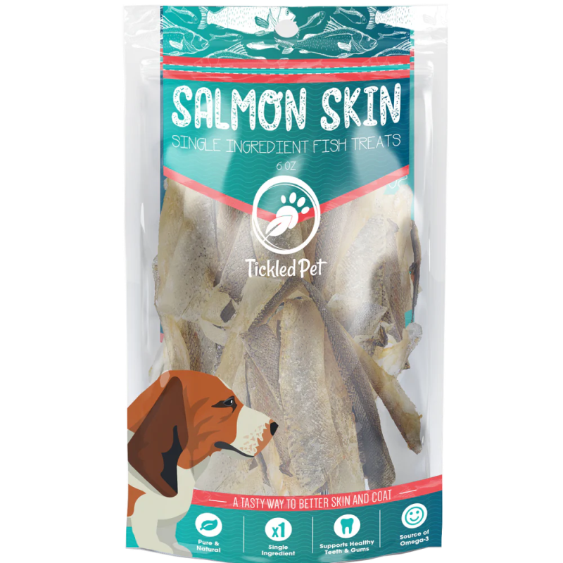 Tickled Pet Salmon Skin 6oz Dog Treats