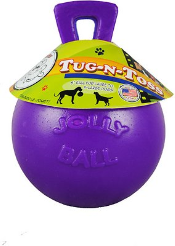 Jolly Pets Tug-n-Toss Dog Toy, Purple, 8-in
