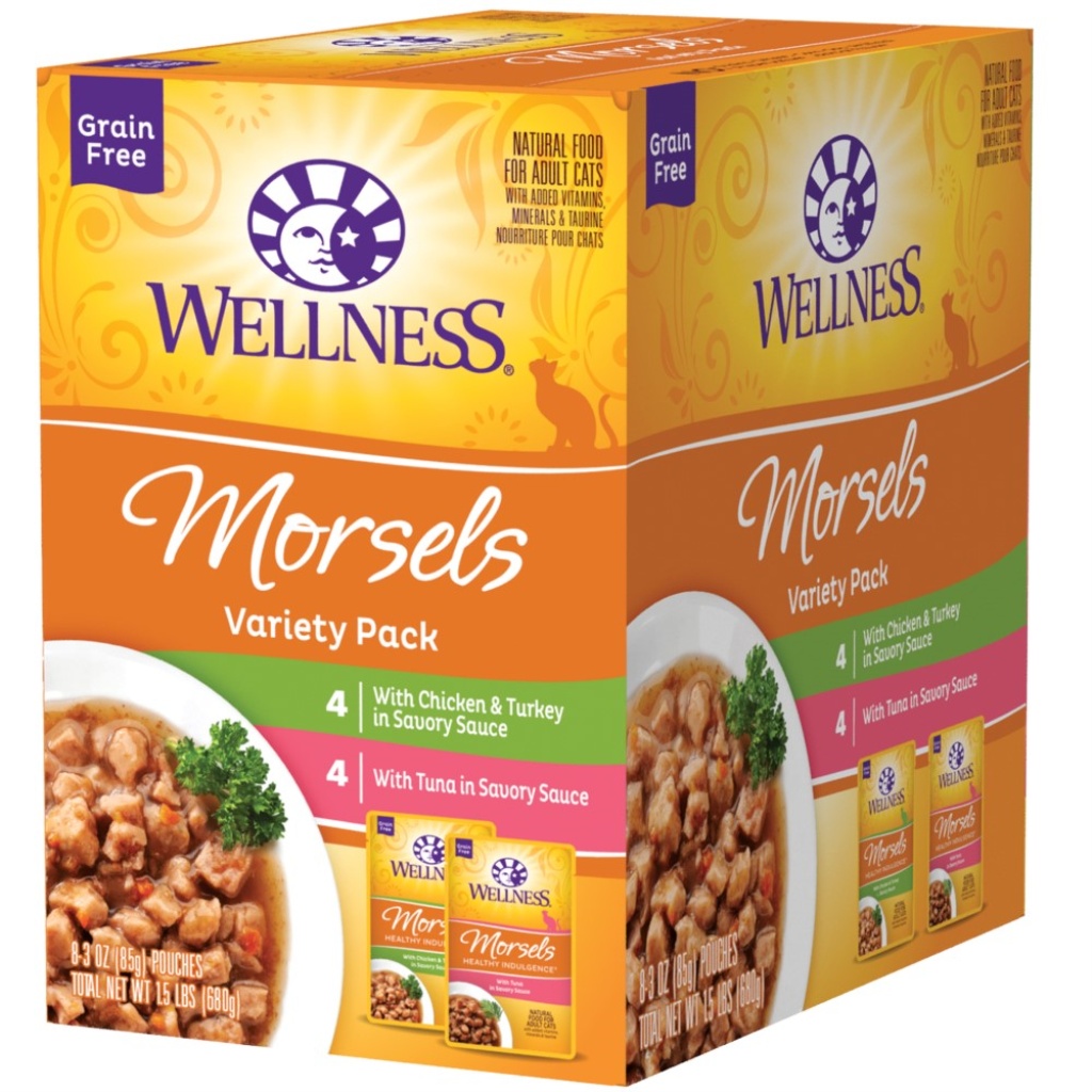 Wellness Healthy Indulgence Grain-Free Morsels Variety Pack Wet Cat Food Pouch, 3-oz, pack of 8