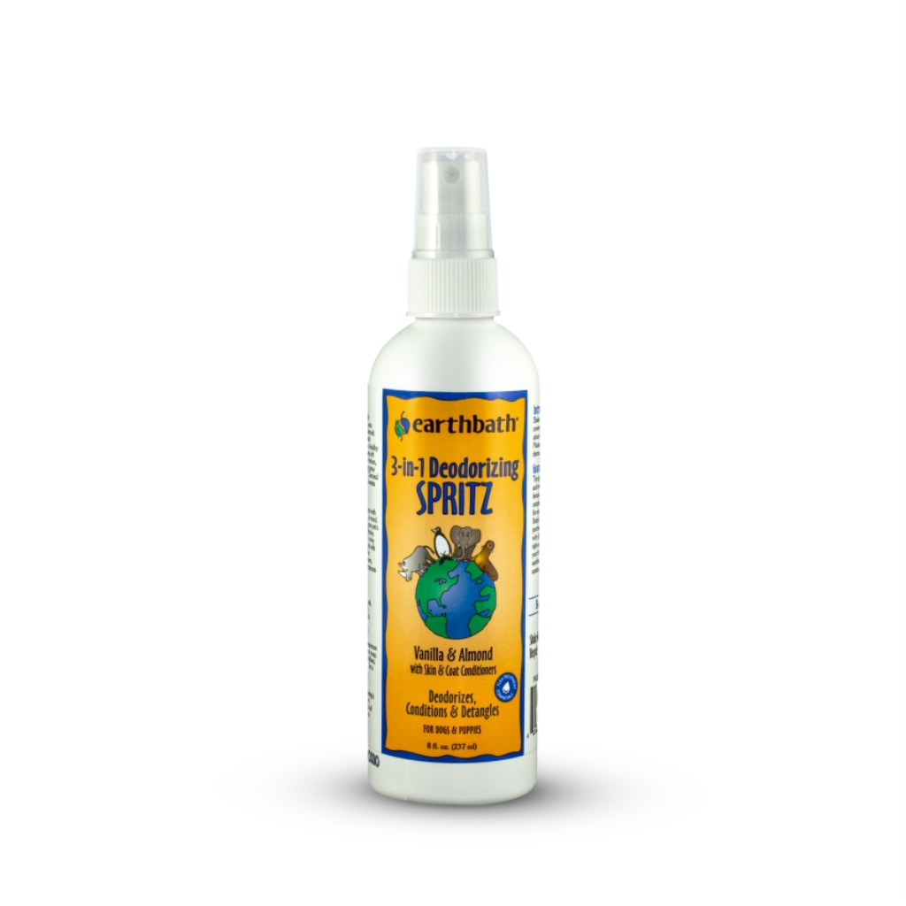 Earthbath 3-in-1 Deodorizing Spritz for Dogs, Vanilla Almond, 8-oz