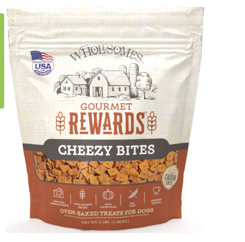 Wholesomes Gourmet Rewards Cheezy Bites Dog Treats, 3-lb