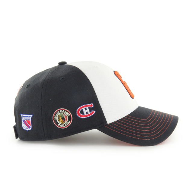 Original Six NHL Teams Scatter '47 MVP Adjustable Hat - White, Black and Orange