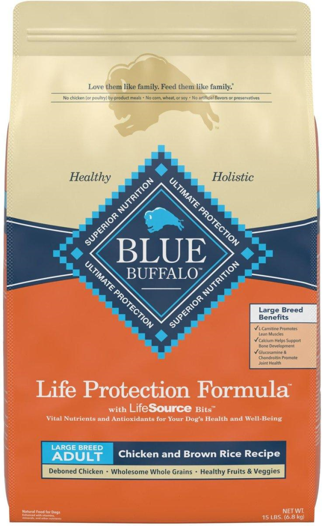 Blue Buffalo Life Protection Formula Large Breed Adult Chicken & Brown Rice Recipe Dry Dog Food, 15-lb