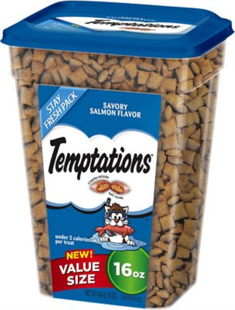 Temptations Savory Salmon Flavor Cat Treats, 16-oz tub