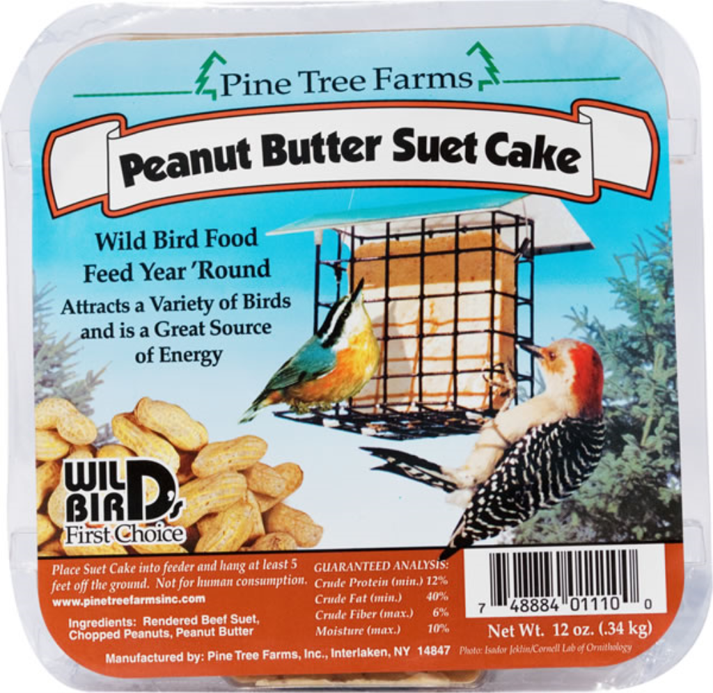 Pine Tree Farms Peanut Butter Suet Cake Wild Bird Food, 48-oz