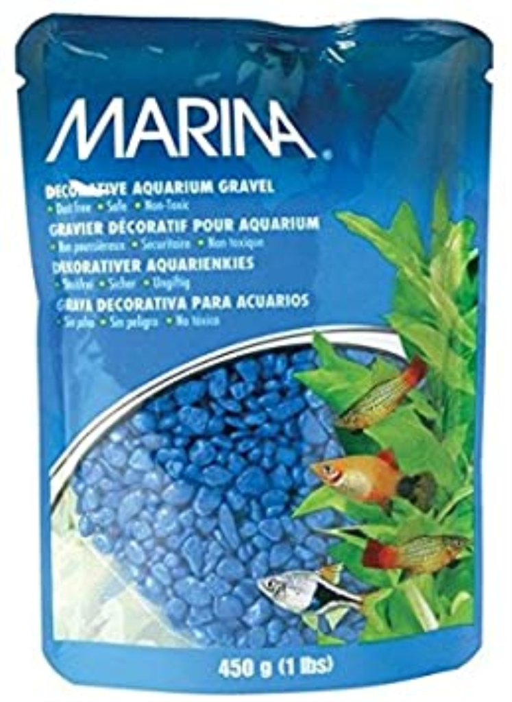 Marina Decorative Aquarium Gravel, Blue, 1-lb