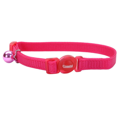 Safe Cat Adjustable Snag-Proof Breakaway Cat Collar, Pink Flamingo, 3/8-in x 8-12-in