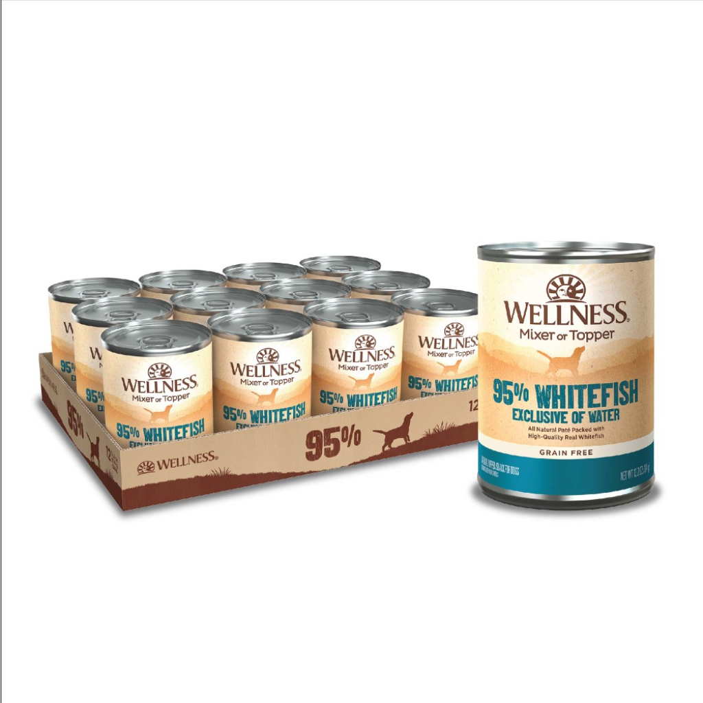 Wellness 95% Whitefish Grain Free Wet Dog Food Can, 13.2-oz