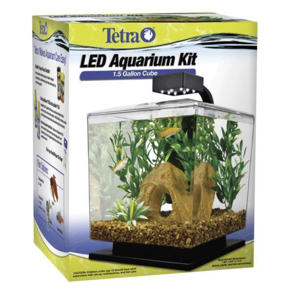 Tetra LED Cube Aquarium Kit, Black, 1.5-gal