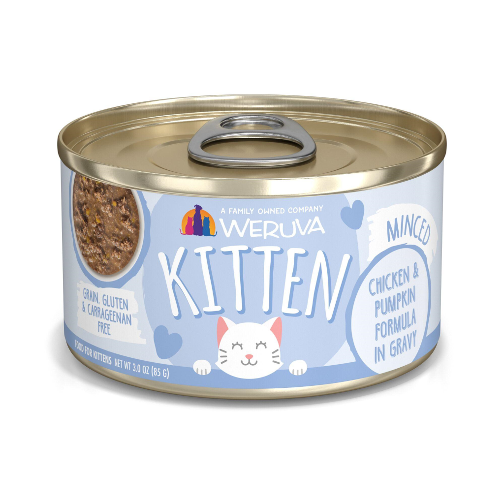 Weruva Kitten Chicken & Pumpkin Formula in Gravy Wet Cat Food Can, 3-oz