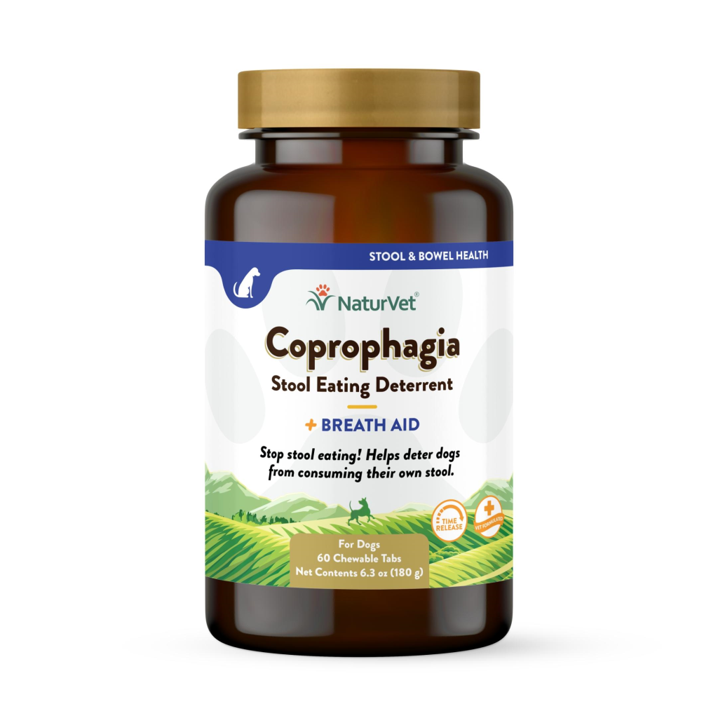 NaturVet Coprophagia Stool Eating Deterrent Plus Breath Aid Chewable Tabs Dog Supplement, 60-count