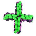 Pet Park Blvd Paracord Rope Twisted Quad X Dog Toy - Green