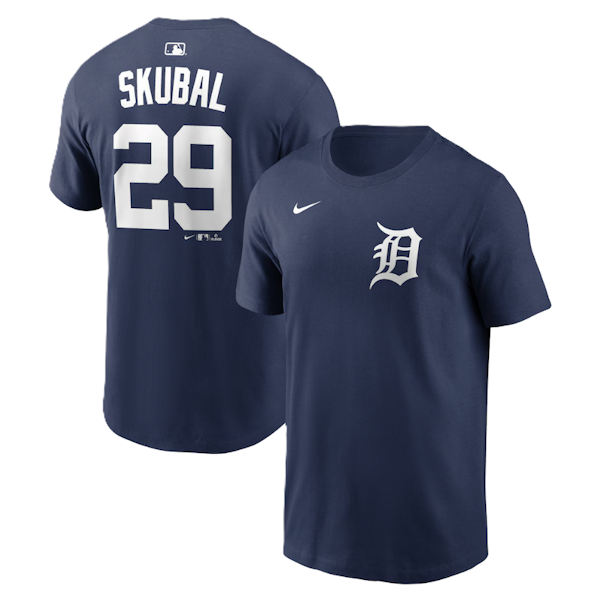 Tarik Skubal Nike Navy Home Name & Number Tee