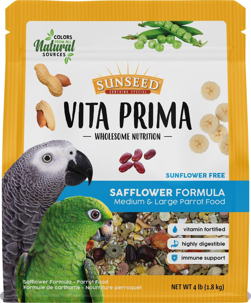 Sunseed Vita Prima Safflower Formula Medium & Large Parrot Food, 4-lb