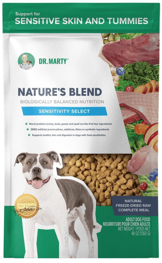 Dr. Marty Nature's Blend Sensitivity Select Freeze-Dried Dog Food, 48-oz