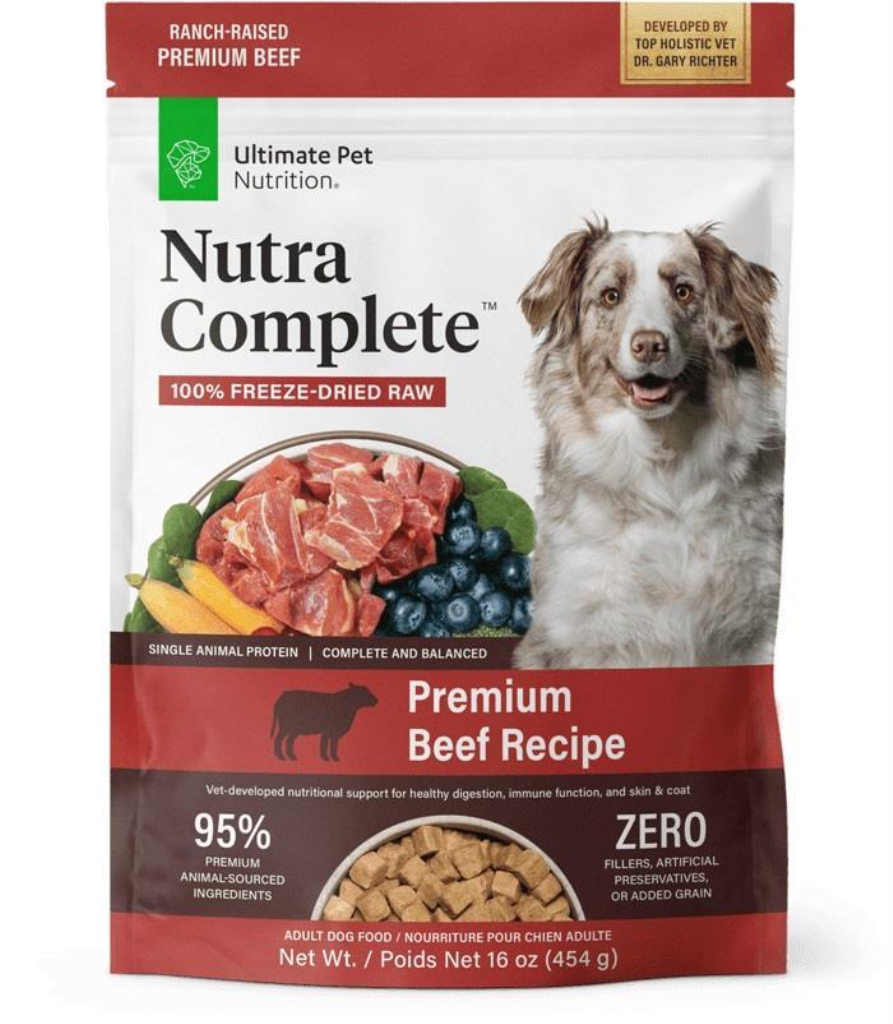 Ultimate Pet Nutrition Nutra Complete Beef Freeze-Dried Raw Dog Food, 16-oz