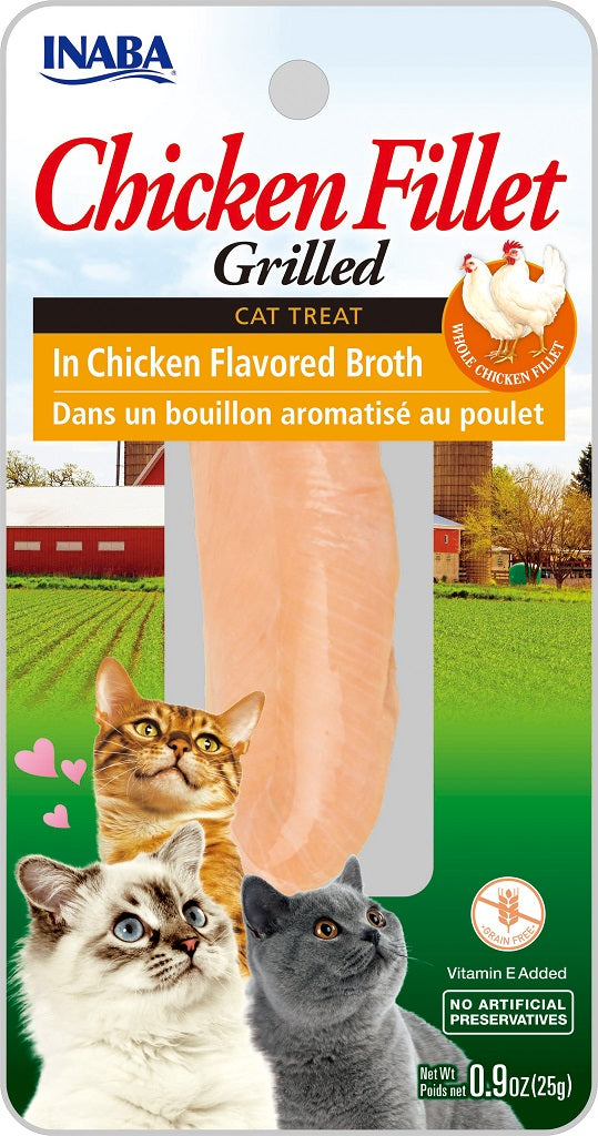 Inaba Grilled Chicken Fillet in Chicken Broth Grain-Free Cat Treats, .9-oz