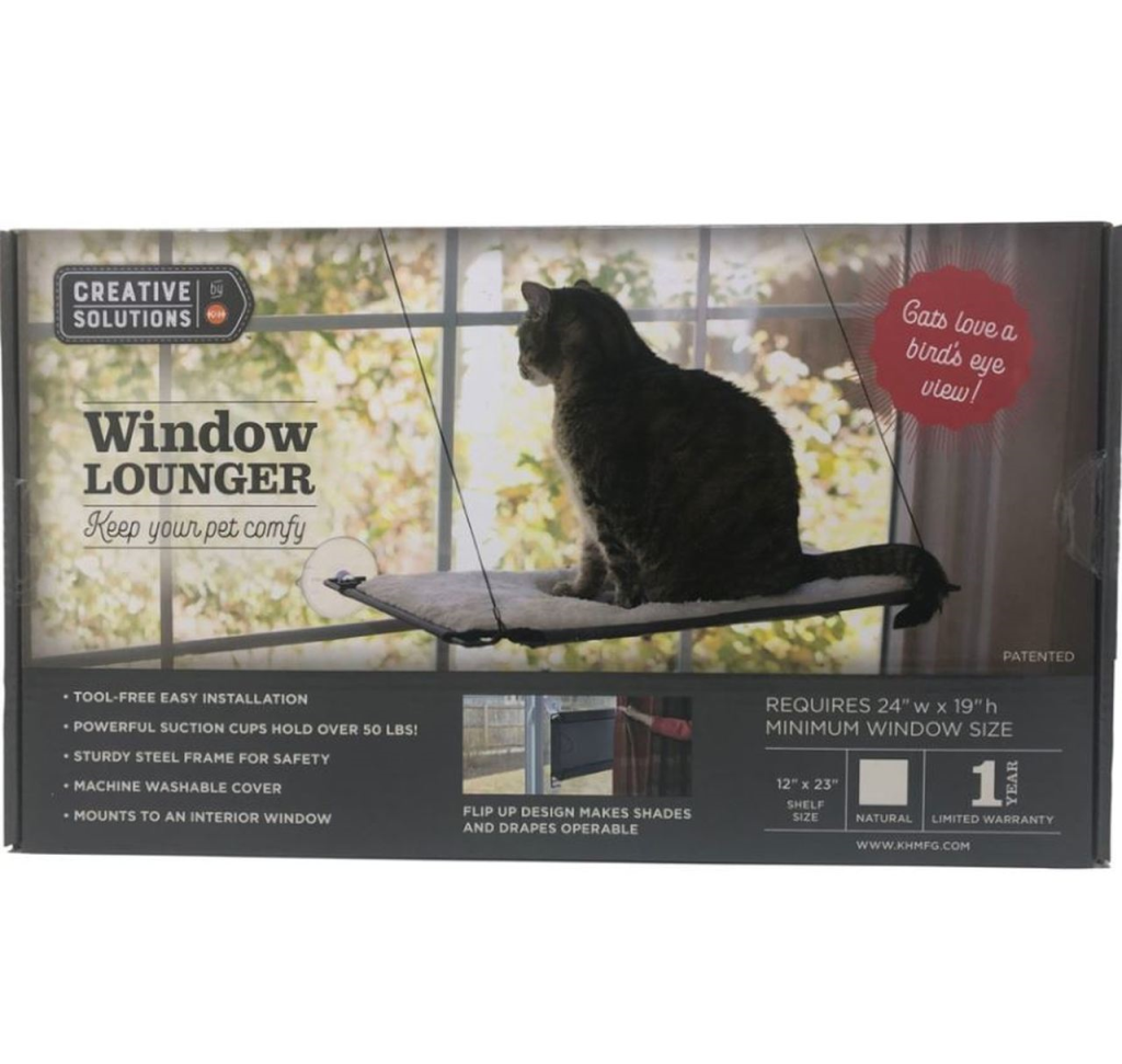 K&H Creative Solutions Natural Window Cat Lounger, 12-in x 23-in