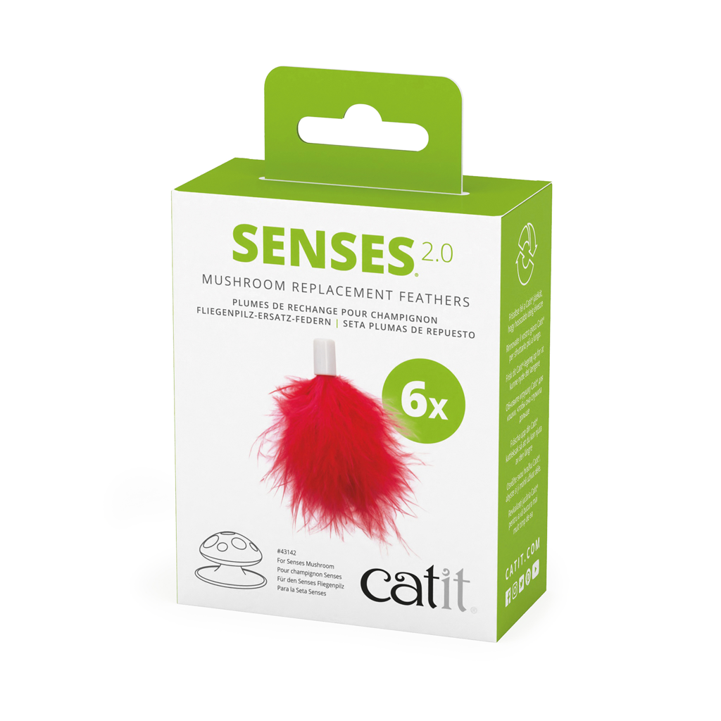 Catit Senses Mushroom Replacement Feathers - 6  pack