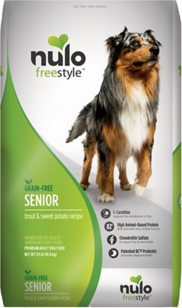 Nulo Dog Freestyle Trout & Sweet Potato Recipe Grain-Free Senior Dry Dog Food, 24-lb