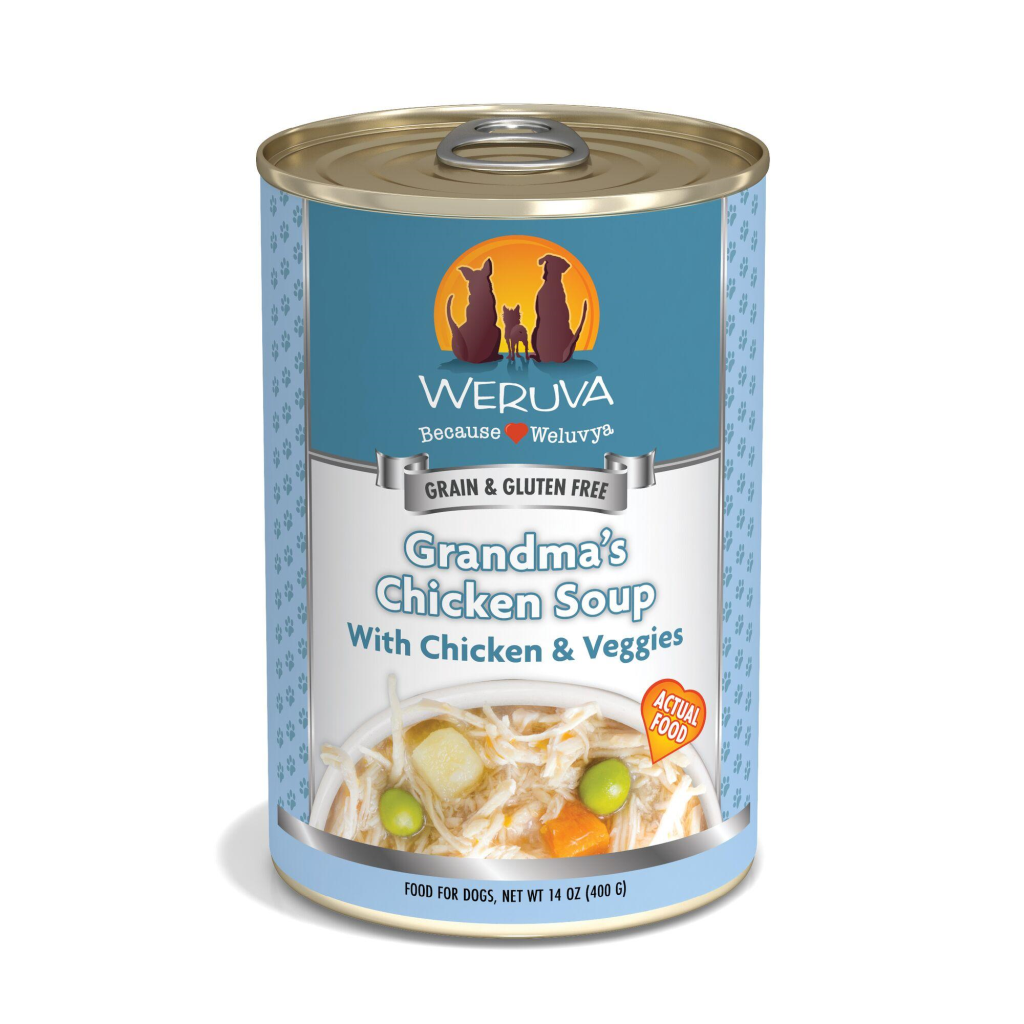 Weruva Classic Dog Grandma's Chicken Soup with Chicken & Veggies Wet Dog Food Can, 14-oz