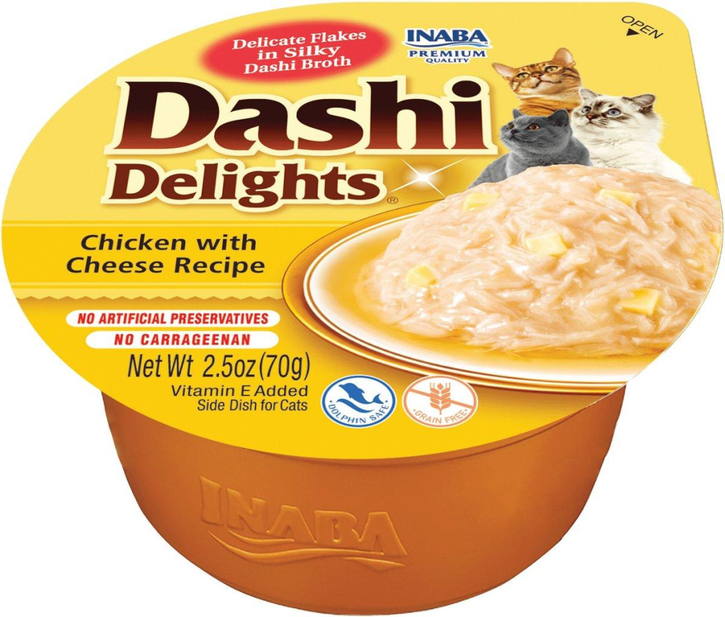 Inaba Dashi Delights Chicken with Cheese Cat Food Topper & Treats, 2.5-oz