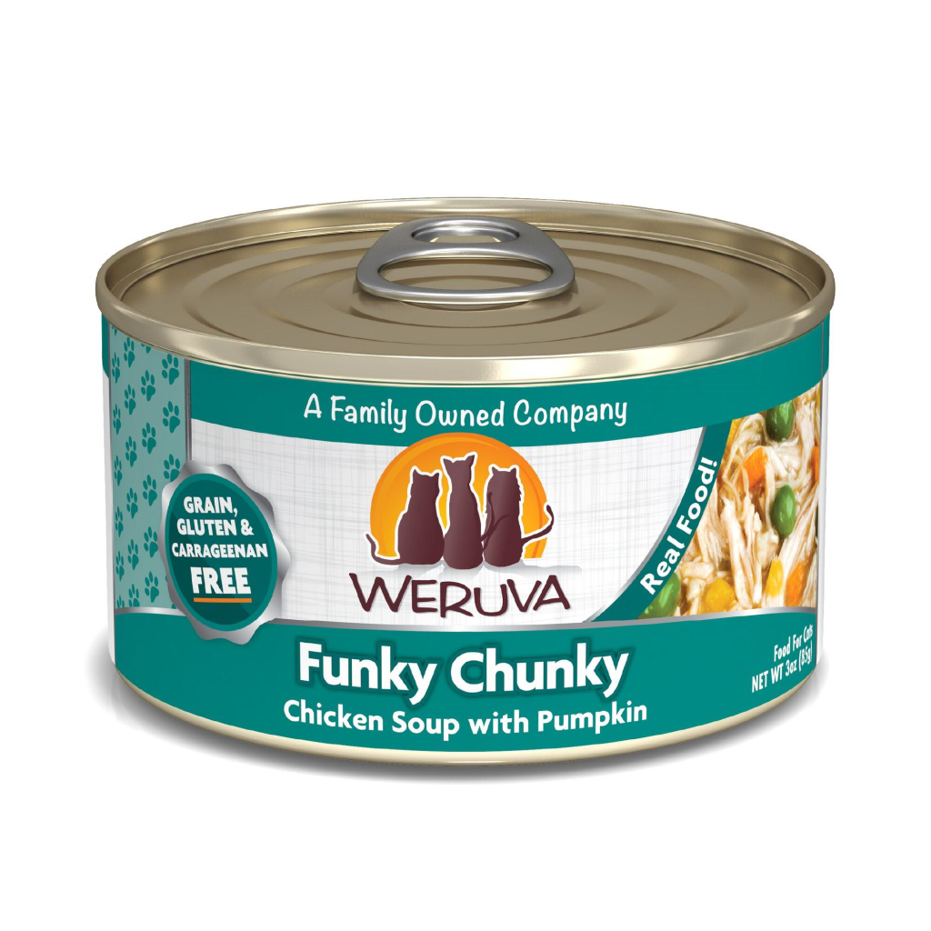 Weruva Classic Cat Funky Chunky Chicken Soup with Pumpkin Wet Cat Food Can, 3-oz