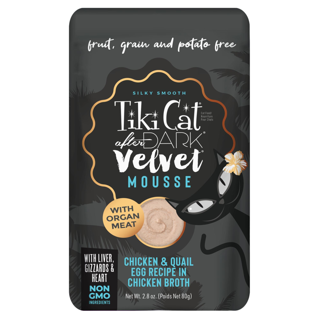 Tiki Cat After Dark Velvet Mousse Chicken & Quail Egg Wet Cat Food Pouch, 2.8-oz