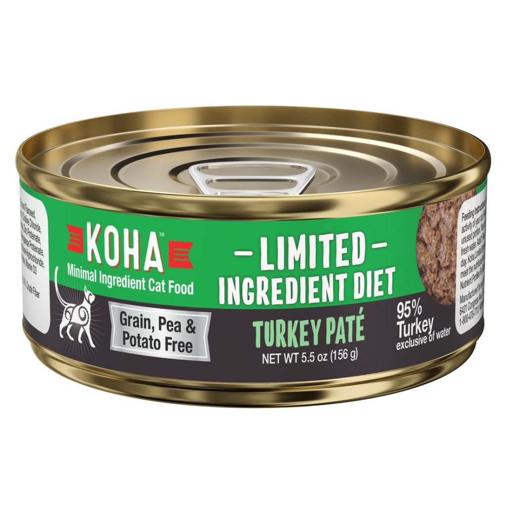 Koha Cat Limited Ingredient Diet Turkey Pate Wet Cat Food Can, 5.5-oz