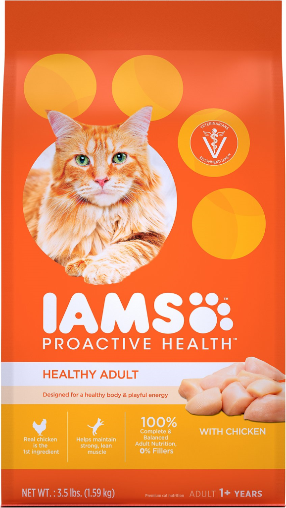 Iams ProActive Health Healthy Adult Original with Chicken Dry Cat Food, 3.5-lb